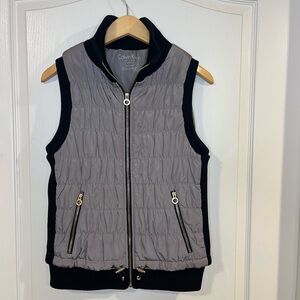Calvin Klein Gray and Black Smocked Vest